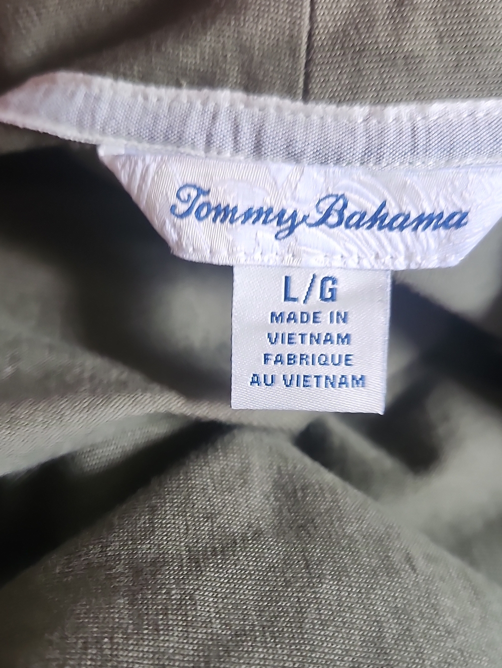 Tommy Bahama Olive Green Spruce V-neck Midi Dress W/ Tie Belt, L - Picture 6 of 8